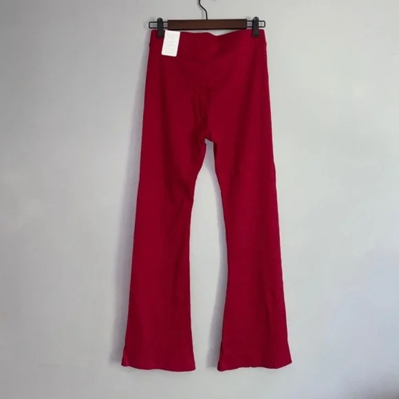 VS PINK Medium Short Stretch Cotton Ribbed Flare Lounge Legging Red - Picture 4 of 10